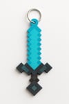 Minecraft Diamond Kılıç Anahtarlık 3D Baskı Plastik
