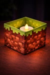 Minecraft Lamba - Çim Blok Dekorasyon Masa Lambası (Mum dahildr)