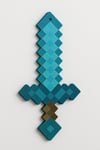 Minecraft Piksel Kılıç Duvar Dekoru 3D Baskı Plastik