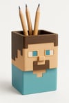 Minecraft Steve Kalem Kutusu Masaüstü Organizer 3D Baskı