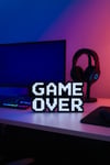 Modern Game Over Kabartmalı Süs – Dekoratif Obje, Duvar & Masaüstü Aksesuarı,Hediye(15x8.5 cm)