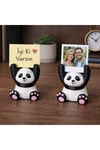 Sevimli Panda Fotoğraf ve Not Tutucu 2 Li Set – Dekoratif Masa Üstü Instax Fotoğraf Standı-Kahve