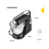 Kenwood Titanium Chef Baker XL Autograph 1200W Çift Hazneli Mutfak Şefi Siyah KVL85.004BK