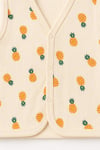 Unisex Bebek Bej Ananas Desenli Örme Yelek 6-24 Ay %100 Pamuk