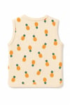 Unisex Bebek Bej Ananas Desenli Örme Yelek 6-24 Ay %100 Pamuk
