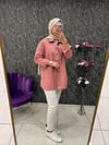TAŞLI KOT CEKET PEMBE