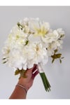 Beyaz Yasemin Gerbera Gelin Çiçeği- Premium Gelin Buketi Yaka Çiçeği 2'li Set