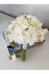Beyaz Yasemin Gerbera Gelin Çiçeği- Premium Gelin Buketi Yaka Çiçeği 2'li Set