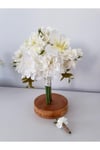 Beyaz Yasemin Gerbera Gelin Çiçeği- Premium Gelin Buketi Yaka Çiçeği 2'li Set
