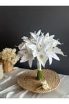 Premium Lilyum-Gala Gelin Buketi-Damat Yaka Çiçeği-2 li Set