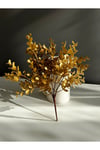 Yapay 5 Dallı Gold Şimşir Demeti 37 Cm - Gold Vazo Yapay Bitkisi