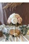 Yeni Sezon Soft Şakayık Gelin Buketi- Beyaz/pembe Gelin Çiçeği-damat Yaka Çiçeği 2 Li Set