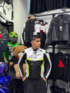 Alpinestars Deri Ceketi Beyaz-Sarı Hörgüçlü