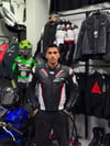Alpinestars Deri Ceketi Çizgili Hörgüçsüz Kırmızı