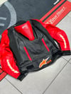 Alpinestars Deri Ceketi Hörgüçlü Kırmızı-Turuncu