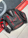 Alpinestars Deri Ceketi Siyah-Kırmızı Hörgüçlü