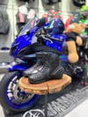 Dainese Deri Botu Kısa Beyaz-Siyah-Kırmızı