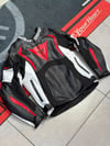 Dainese Deri Ceketi Siyah-Beyaz-Kırmızı
