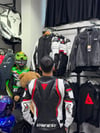 Dainese Deri Ceketi Siyah-Beyaz-Kırmızı