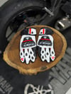 Dainese Deri Eldiveni Beyaz-Siyah-Kırmızı