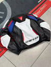 Dainese Racing Deri Ceketi Beyaz-Mavi-Kırmızı