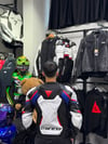 Dainese Racing Deri Ceketi Beyaz-Mavi-Kırmızı