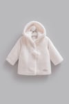%100 Pamuk Kız Bebek Montu Kapüşonlu Ponponlu Çıtçıtlı Peluş Mont - Miniccobaby