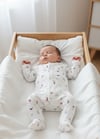 %100 Pamuklu Bebek Tulumu - Denizci Temalı Kendinden Patikli Çıtçıtlı 0-6 AY