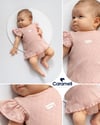 %100 Pamuklu Kız Bebek Ajurlu Jile Body Elbise Görünümlü Çıtçıtlı Bodysuit