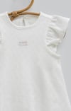 %100 Pamuklu Kız Bebek Ajurlu Jile Body Elbise Görünümlü Çıtçıtlı Bodysuit