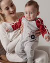3 İplik Erkek Bebek Tulumu Pamuklu Çapraz Fermuarlı Yıldız Detaylı Renk Bloklu Kışlık Tulum - Miniccobaby
