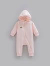 3 İplik Şardonlu Kız Bebek Tulumu Kışlık İçi Tüylü Kapüşonlu Tulum - Miniccobaby