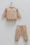 Erkek Bebek Takımı – KAHVE Renkli 2’li Set (Sweatshirt + Alt) 1-12 Ay
