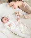 Kız Bebek %100 Pamuklu İnterlok Kumaş Tavşan İşlemeli Boydan Çıtçıtlı Patikli Tulum - Miniccobaby