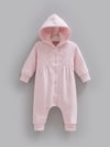 Kız Bebek Tulumu Kapüşonlu Çiçek Nakışlı 3 İplik Şardonsuz Çıtçıtlı Tulum - Miniccobaby