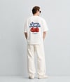 Berry Infusion Ahududu Baskılı Oversize Tişört - Beyaz