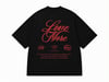 Love More Slogan Baskılı Oversize Tişört - Siyah