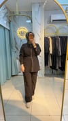 JENNE KAHVERENGİ TAŞ DETAYLI TAKIM 