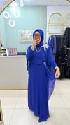 MAVİ TAŞ DETAYLI ELBİSE 