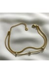 316.L Çelik gold mini taş bileklik