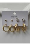 Basic gold çoklu küpe seti