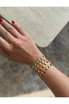 Bordo Gold Detay Ayarlanabilir Bileklik