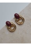 Bordo Taş Vintage Görünümlü Lunna Küpe