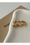 Çelik 3'lü set gold X küpe