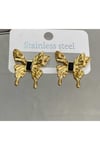Çelik kelebek gold küpe