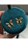 Çelik kelebek gold küpe