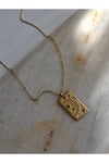Çelik Minimal Taş Gold Kolye