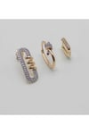 Çelik özel seri 3'lü set tiny gold küpe