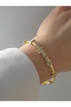 Çelik series gold taş detay bileklik 16+2cm