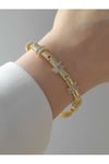 Çelik series gold taş detay bileklik 16+2cm